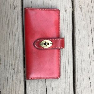Red Leather Fossil Wallet